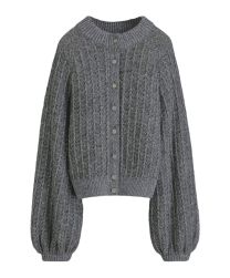Christian Dior Women's Cardigan Virgin Wool-Cashmere-Blend Tweed Gray