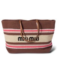 Miu Miu Raffia-Effect Woven Tote Bag 5BG228