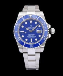 Rolex Stainless Steel Submariner Watch Blue
