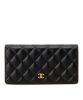 Chanel Quilted Bi-fold Wallet in Lambskin Black