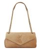 Saint Laurent Calypso Small Suede Shoulder Bag Fawn