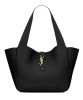 Saint Laurent Bea Tote In Grained Leather Black