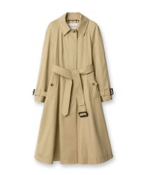 Burberry Women's Long Gabardine Ellingham Fit-And-Flare Car Coat