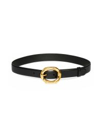 Gucci Belt With Round Bamboo Buckle Black