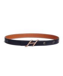Hermes Hdn Belt Buckle & Hermes Sur Mer Reversible Leather Strap 24 MM Black