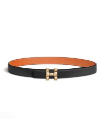Hermes H Infini Belt Buckle & Reversible Leather Strap 24 MM Black