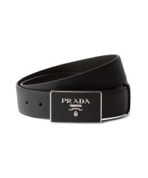 Prada Saffiano Leather Belt Black