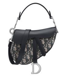 Christian Dior Mini Saddle Bag with Strap Dark Blue