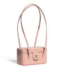 Chanel Shiny Caviar Preppy Coco Long Vanity With Strap AP5067 Pink