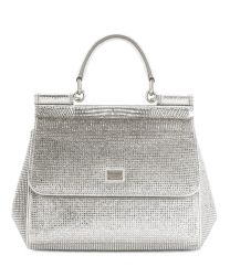 Dolce Gabbana Small Sicily Handbag Silver