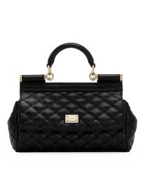 Dolce Gabbana Sicily Small Top Handbag Black