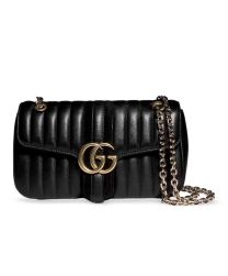 Gucci Jetset GG Marmont Medium Shoulder Bag A005XW Black