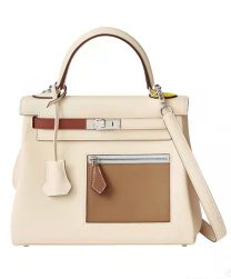 Hermes Kelly Bag 25 Swift Leather Cream