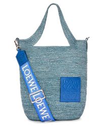 Loewe Mini Slit Bag In Raffia And Calfskin 