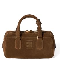 Miu Miu Arcadie Suede Tote Bag 5BB142 Coffee
