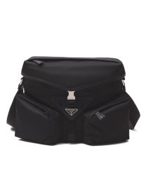Prada Hot-nylon and leather shoulder bag