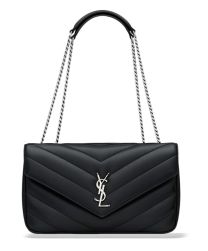 Saint Laurent LOULOU Medium Quilted Lambskin Handbag Black