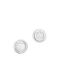 Tiffany Women's Mother-of-pearl Circle Earrings Silver