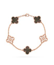 Van Cleef & Arpels Women's Vintage Alhambra Bracelet, 5 Motifs Golden