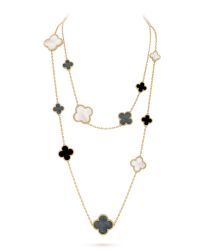 Van Cleef & Arpels Women's Magic Alhambra Long Necklace, 16 Motifs Golden
