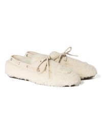 Miu Miu Women's Furry Loafers 5D525 Cream
