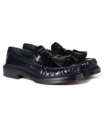 Miumiu Women's Shiny Leather Tassel Loafer Black