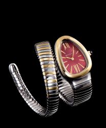 Bvlgari Serpenti 18ct pink-gold and stainless steel watch Henna