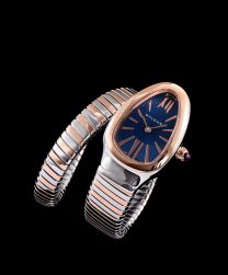 Bvlgari 18ct pink-gold and stainless steel watch Blue