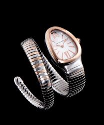 Bvlgari 18ct pink-gold and stainless steel watch White