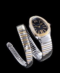 Bvlgari 18-carat gold and steel watch Black