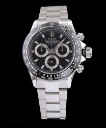 Rolex Stainless Steel Black Dial Dayton Watch Black