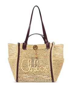 Chloe Iconic Double Carry Bag In Raffia 26US906 Apricot