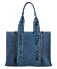 Chloe Medium Woody Tote Bag Blue