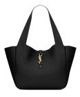 Saint Laurent Bea Tote In Grained Leather Black